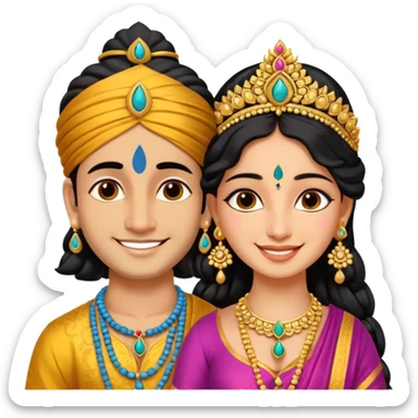 Krishna and Radha sticker