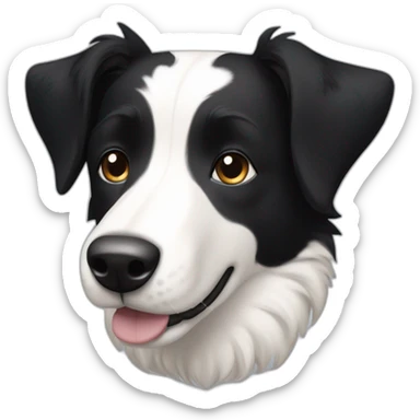 dog, short-hair, black-hair, white-chest, white-stripe-down-face, black-face, black-head, black-border-collie, mcnab sticker