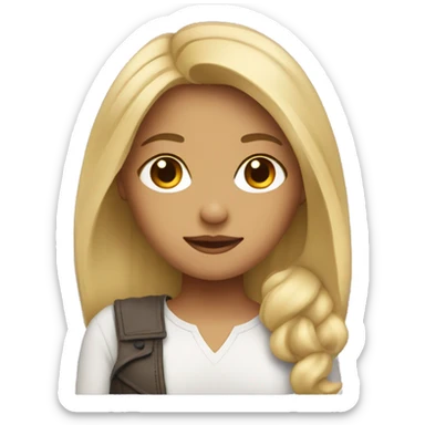 blonde girl with brown roots sticker