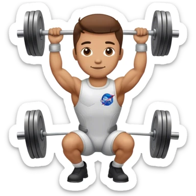 Weightlifting astronaut  sticker