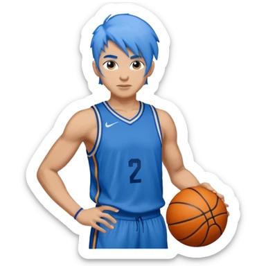 basketball player with blue hair sticker
