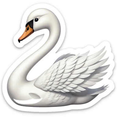 Swan emoji facing right side sticker