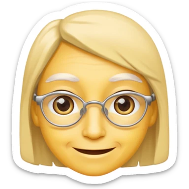 Yellow face eyebags smiling sticker