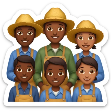 farmer group , dark skin sticker