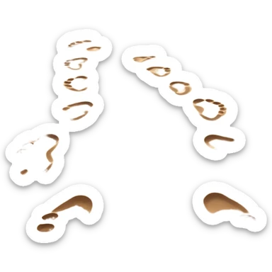 beach sunset. Two sets of footprints—one small, the other larger childhood self and inner child sticker