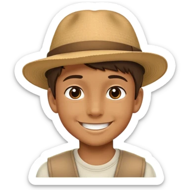 smiling boy in hat outdoors sticker