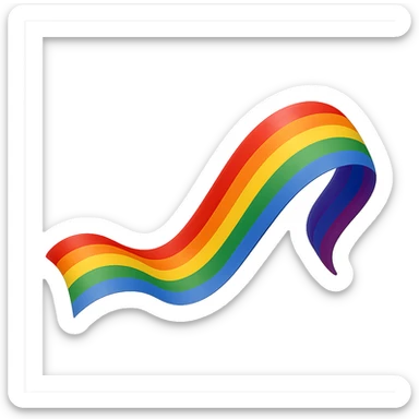 gay pride emoji, rainbow ribbon, flowing, no background sticker