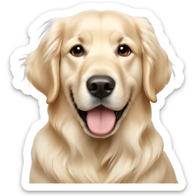 English cream golden retriever with khaki bow sticker