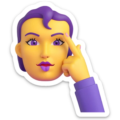 yellow face placing an index finger over pursed lips while winking and nodding sticker