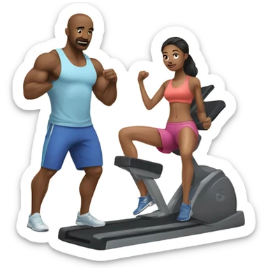 Couple gym workout sticker
