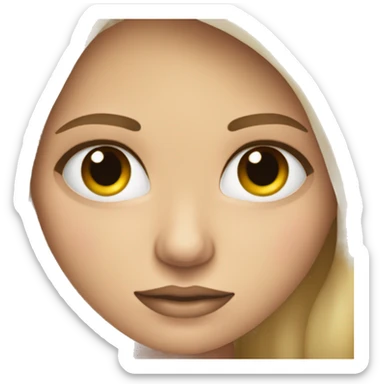 un emogi que se una mujer rubia linda y con blacer negro y con anti ojos sticker