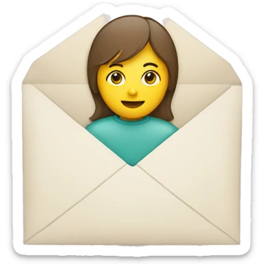person holding stamped envelope sticker