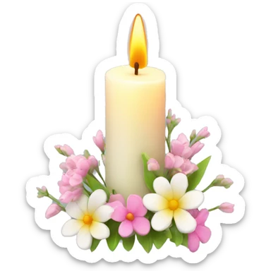 Spring candle with flowers  sticker