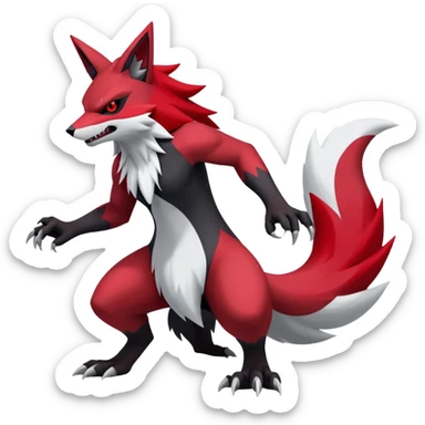 Zoroark-Zangoose-Fakémon-hybrid-creature (full body)  sticker