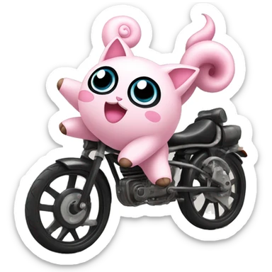 Jigglypuff on a bike sticker