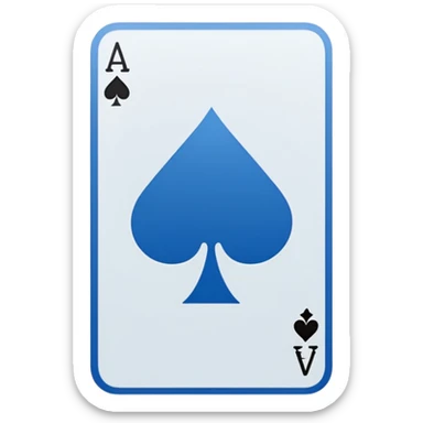 A highly minimalist, clean icon. The icon is a single playing card or tarot card, shown from the back side (face down). The card is oriented vertically (portrait). Blue color sticker