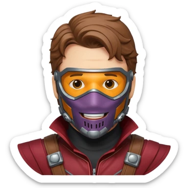 star lord marvel character face only sticker