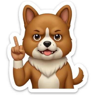 Dog putting the middle finger up sticker