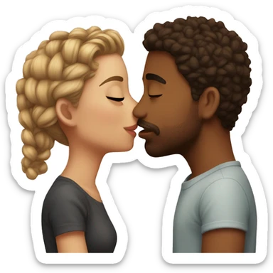 Cute couples kissing each other cute kiss  sticker