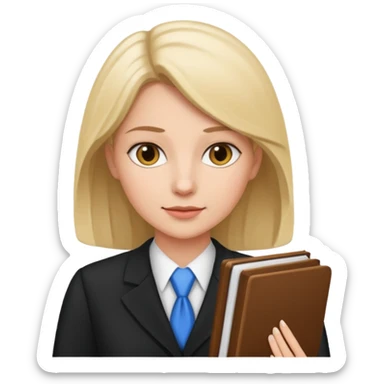 female lawyer helping a person sticker