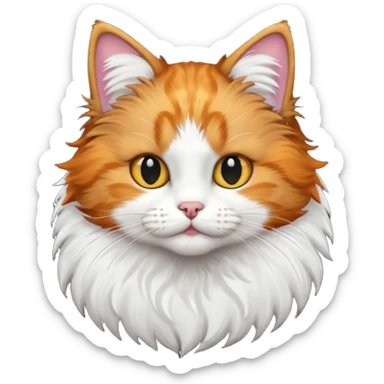 A cat with half its face ginger and the other half black sticker