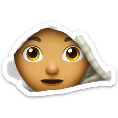 girl hiding under a blanket sticker