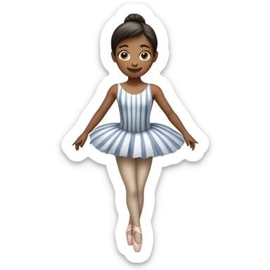 girl in striped pants as ballerina sticker