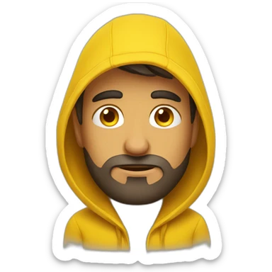 Armenian men  with yellow hoodie and sleepy face sticker