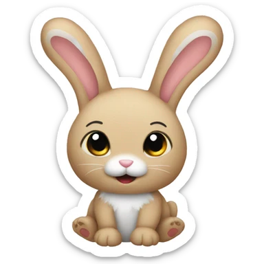 Bunny stuffed animal sticker