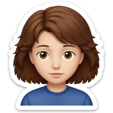 fluffy, brown hair sticker