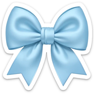 White heart with baby blue bow sticker