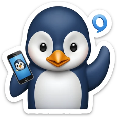 Upset pengu throwing phone sticker