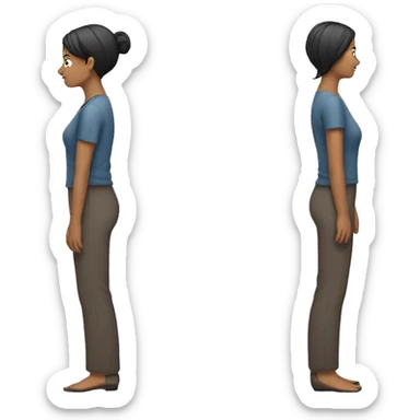 Lady standing but back is turned  sticker