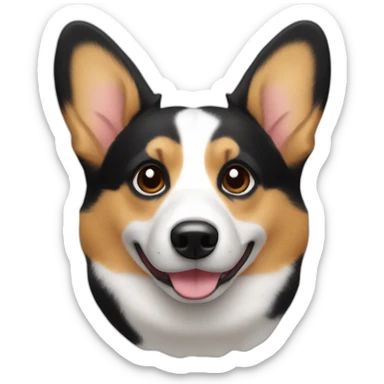 Black and white and tan corgi sticker