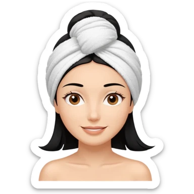 happy woman relaxing at the spa black hair dark brown eyes  sticker