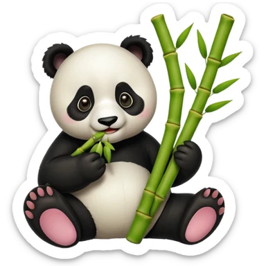 bamboo eating panda sticker