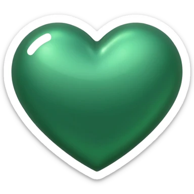 heart with a metallic green finish sticker