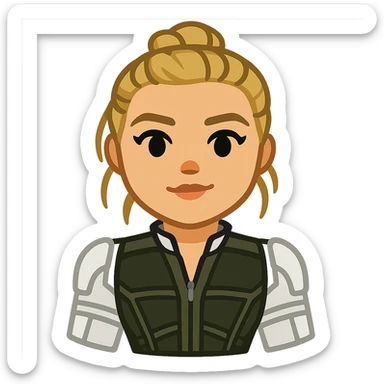 twitter emoji style yelena belova played by florence pugh, marvel superhero sticker