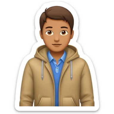 man, shot from the center of the chest, but wearing clothes sticker