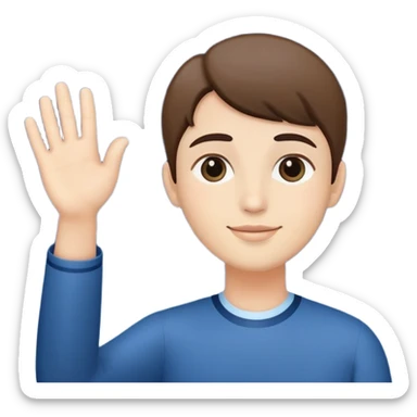 a person waving and saying good night, moon and stars in background, peaceful and warm sticker