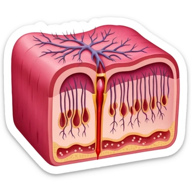 hair follicle cross-section, with pink colors sticker