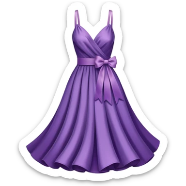 purple ribbon dress sticker