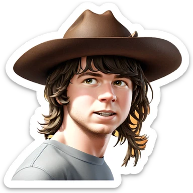 realistic cowboy hat portrait sticker