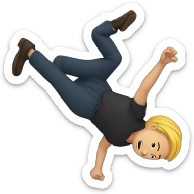 Person falling in a big hold sticker