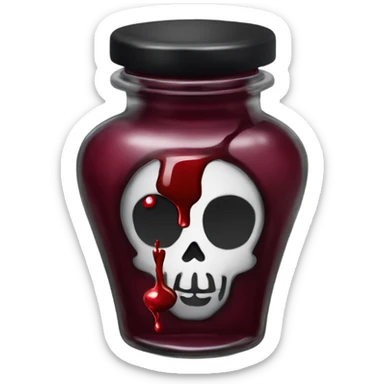 a stylish potion bottle with blood and a gothic lid, perfect for a vampire girl theme." sticker