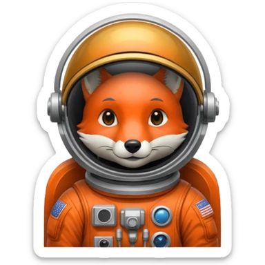black fox astronaut sticker