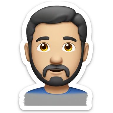 a man losing at casino at roulette, dark short hair, chubby face, red cheeks, blue shirt, short dark beard sticker