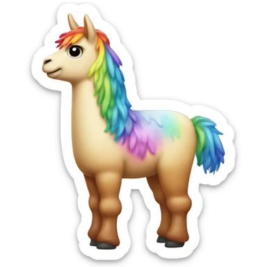 rainbow llama unicorn sticker