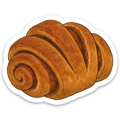 ghibli style franzbrötchen pastry sticker