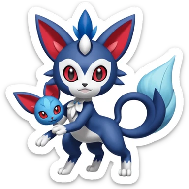 Meloetta-Weavile-Meowstic-Pokémon-Fakémon-fusion-hybrid-creature sticker